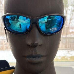 Callaway CA804 BLK 60-14-135  Black Frame Sunglasses with Vibrant Blue Lenses